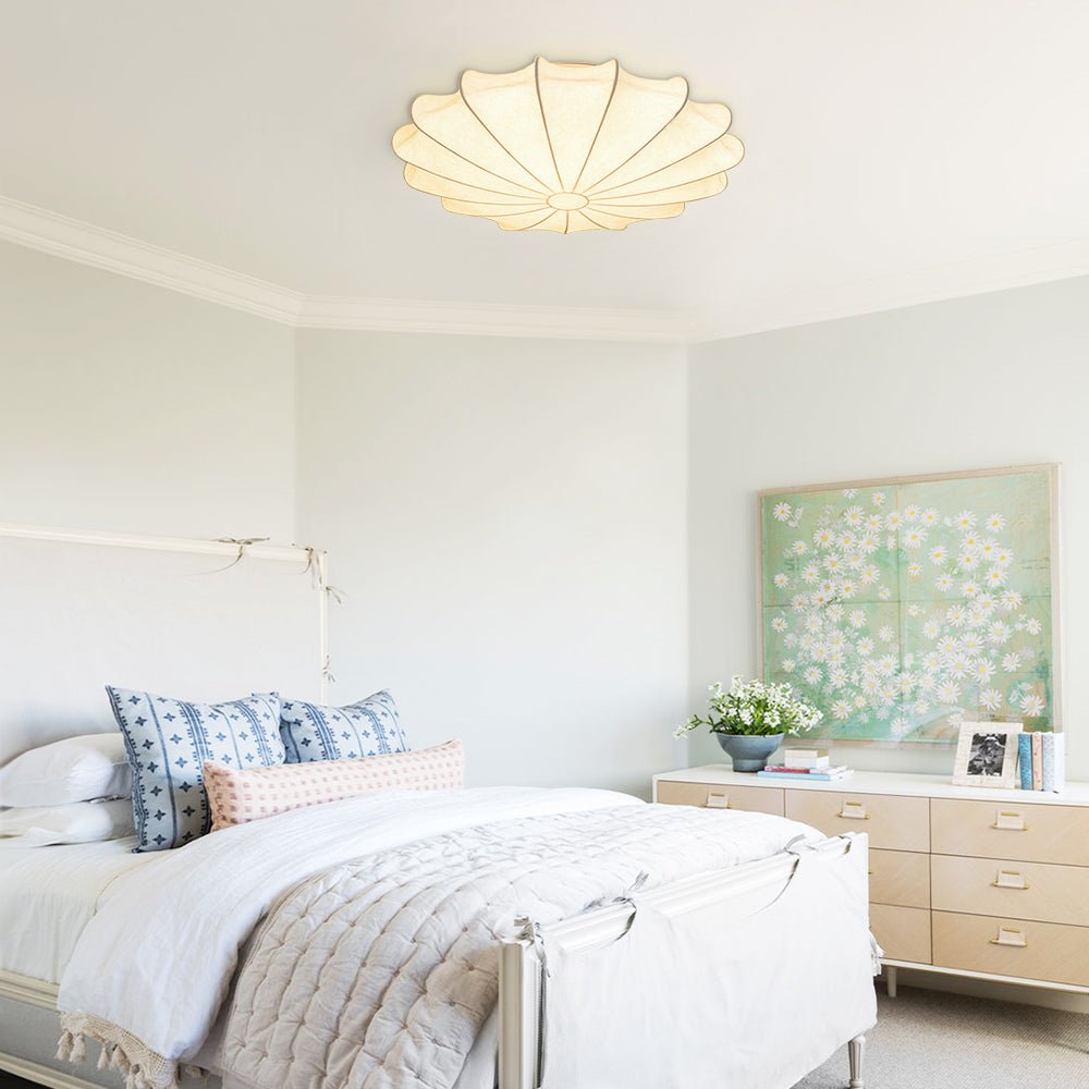 Pendantlightie-Geometric Flower Unique Silk Ceiling Light-Flush Mount-1Lt-