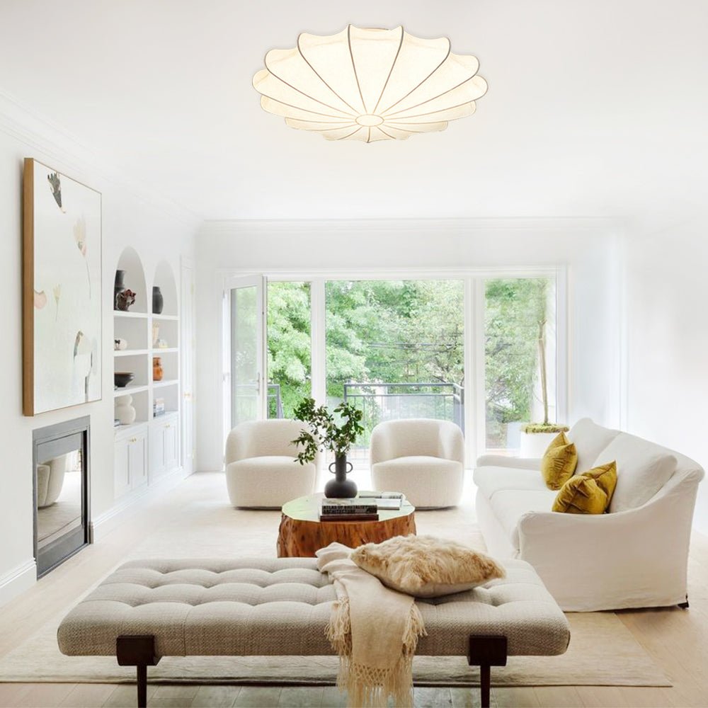 Pendantlightie-Geometric Flower Unique Silk Ceiling Light-Flush Mount-1Lt-