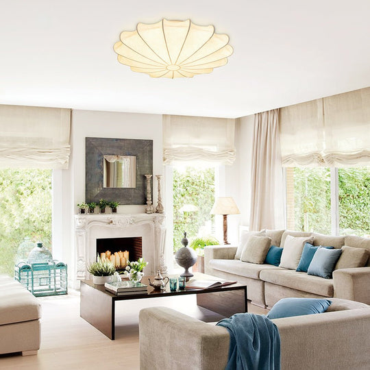 Pendantlightie-Geometric Flower Unique Silk Ceiling Light-Flush Mount-3Lt-