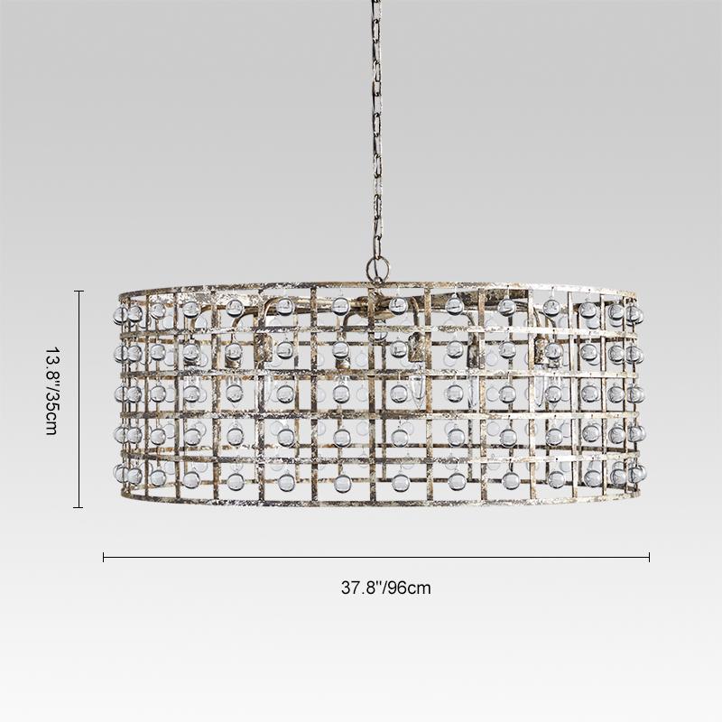 Pendantlightie-Glass Ball Drum Chandelier-Chandeliers-6Lt-