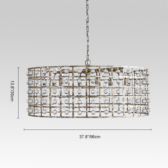 Pendantlightie-Glass Ball Drum Chandelier-Chandeliers-6Lt-