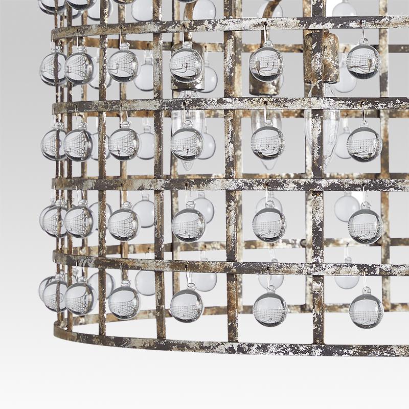 Pendantlightie-Glass Ball Drum Chandelier-Chandeliers-6Lt-