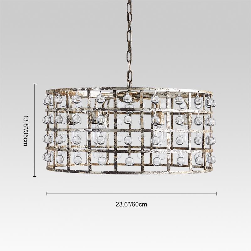 Pendantlightie-Glass Ball Drum Chandelier-Chandeliers-6Lt-