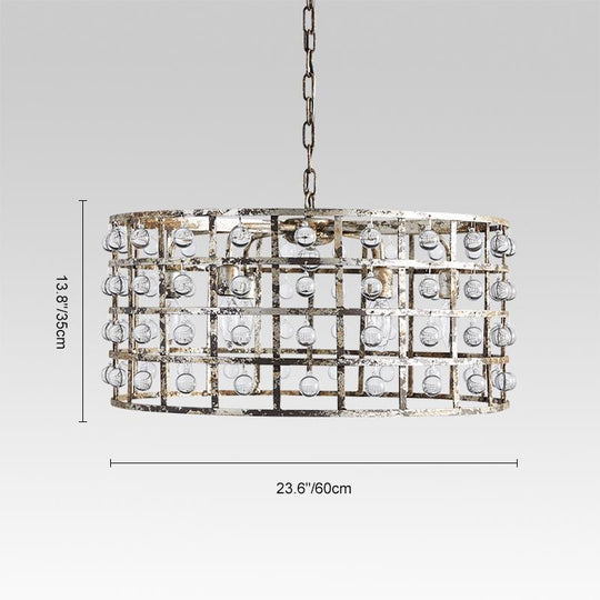 Pendantlightie-Glass Ball Drum Chandelier-Chandeliers-6Lt-