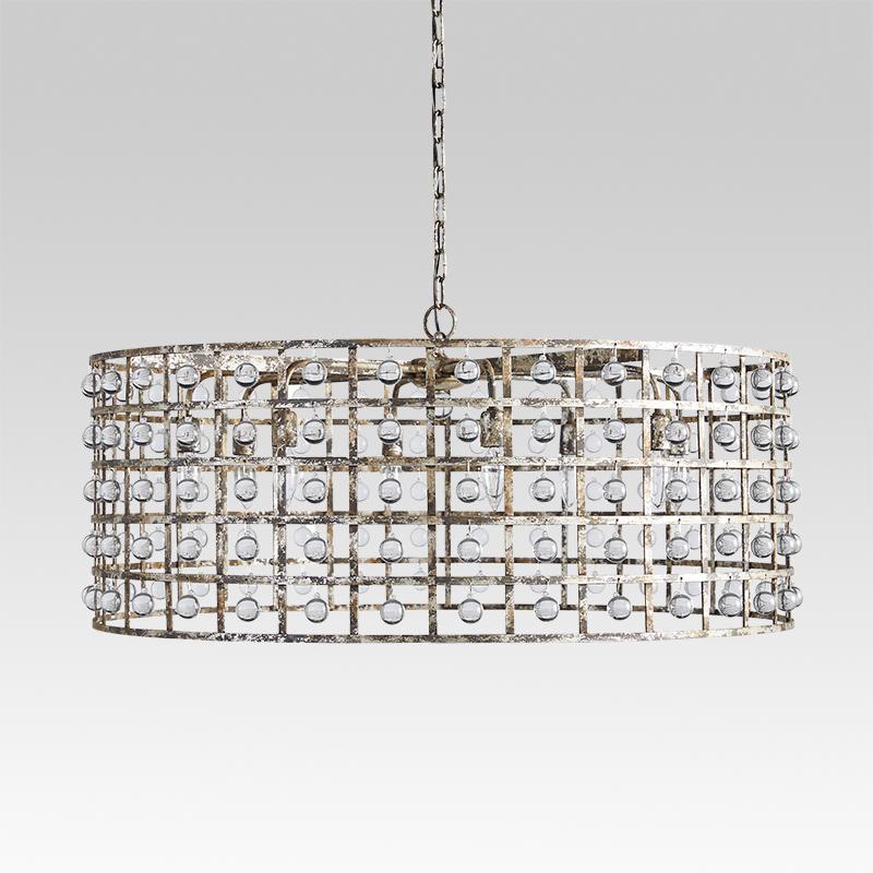 Pendantlightie-Glass Ball Drum Chandelier-Chandeliers-8Lt-