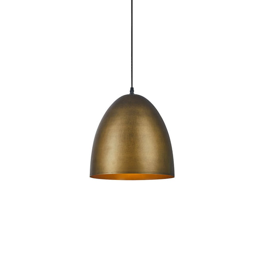 Pendantlightie-Industrial 1-Light Metal Bell Pendant Light For Dining Table-Pendants-Antique Brass-