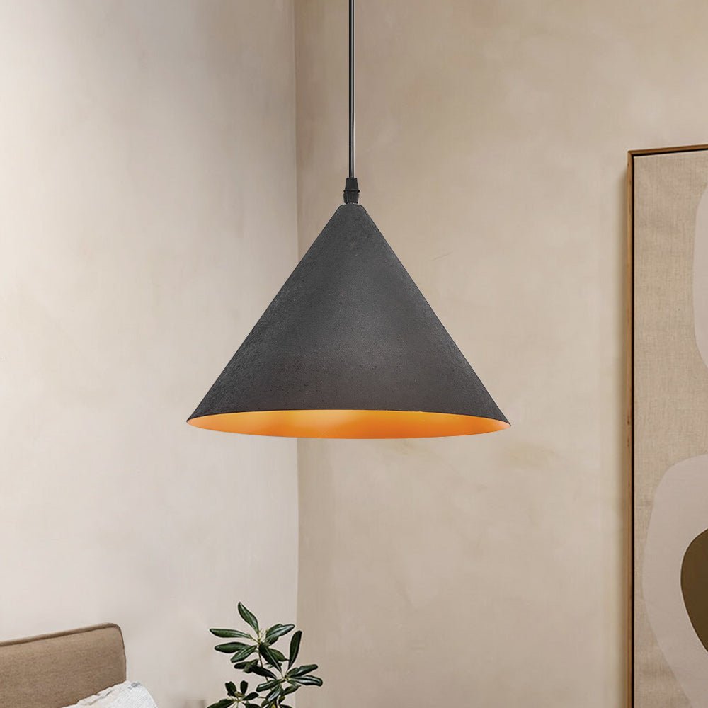 Pendantlightie-Industrial 1-Light Tapered Shape Cone Pendant Light-Pendants-Black-
