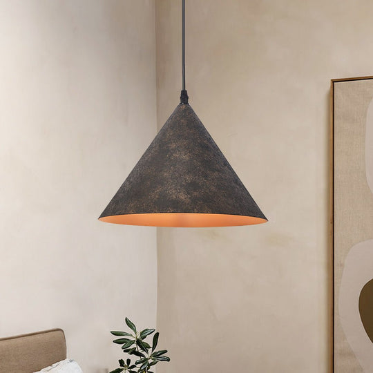 Pendantlightie-Industrial 1-Light Tapered Shape Cone Pendant Light-Pendants-Rusty-