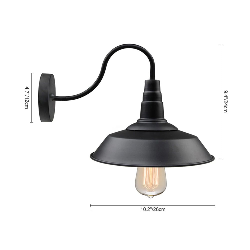 Pendantlightie-Industrial Farmhouse 1-Light Black Barn Wall Light-Wall Light--
