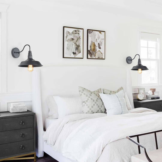 Pendantlightie-Industrial Farmhouse 1-Light Black Barn Wall Light-Wall Light--