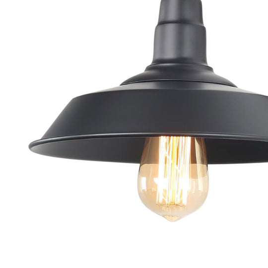 Pendantlightie-Industrial Farmhouse 1-Light Black Barn Wall Light-Wall Light--