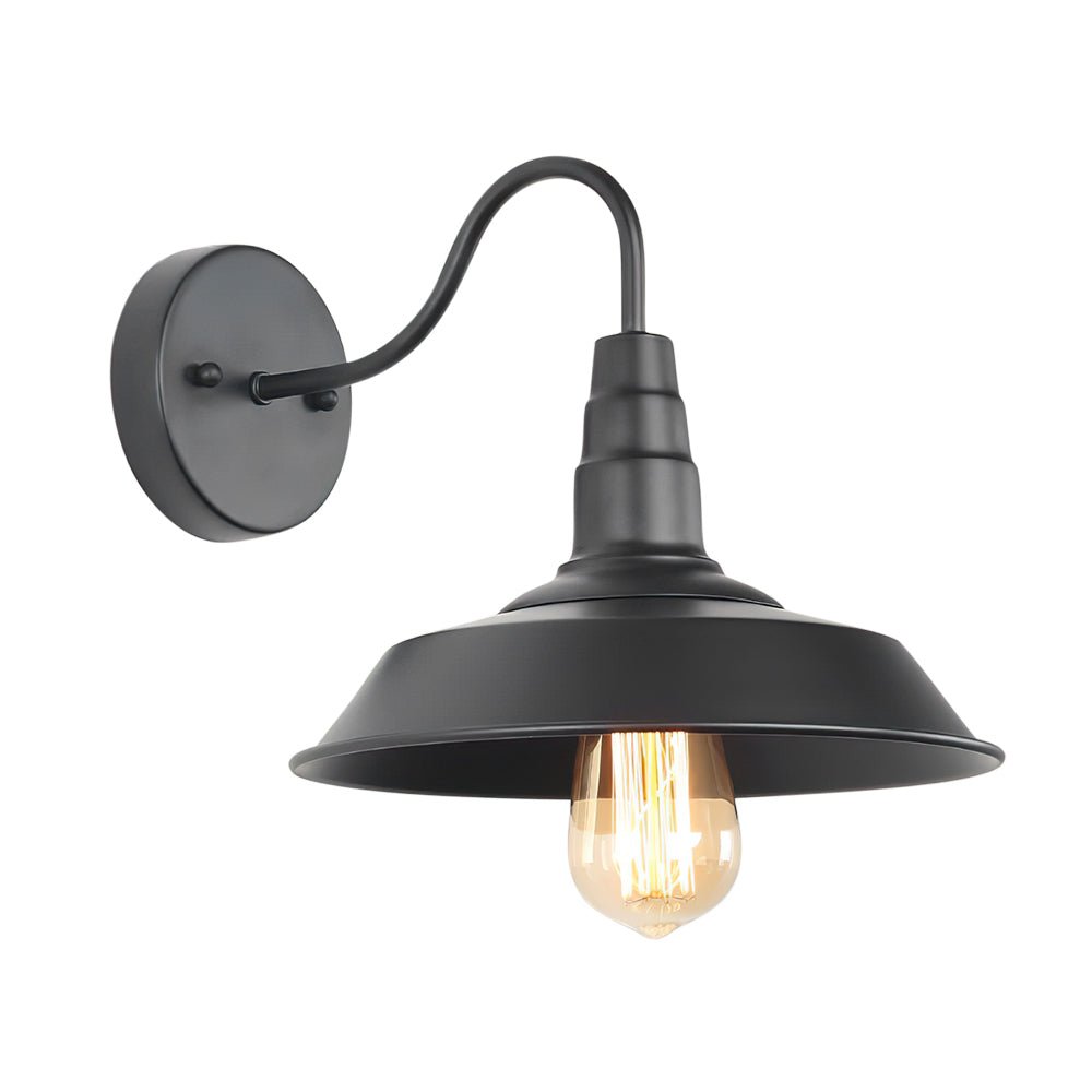 Pendantlightie-Industrial Farmhouse 1-Light Black Barn Wall Light-Wall Light--