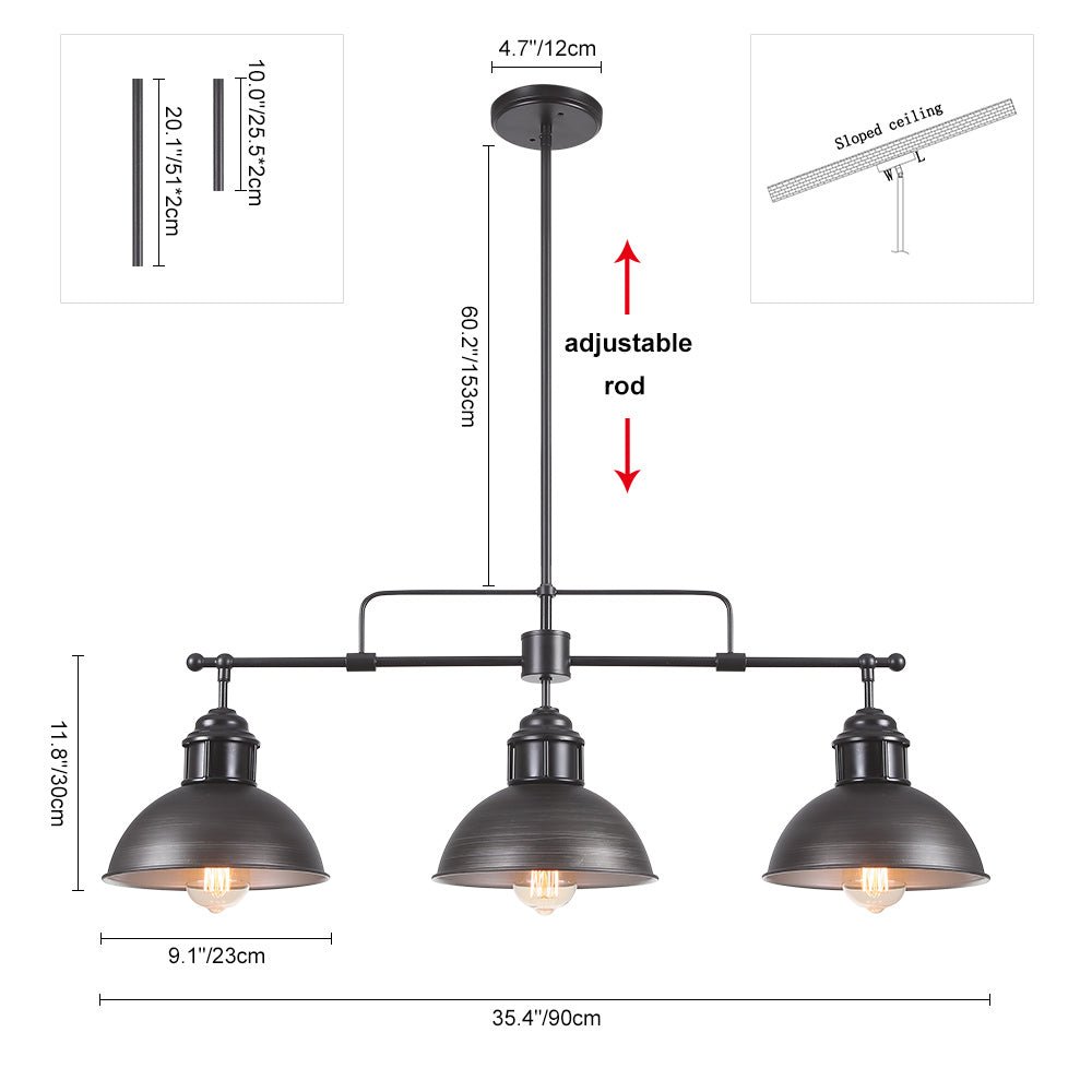 Pendantlightie-Industrial Linear Pot Lid Pendant-Pendants--