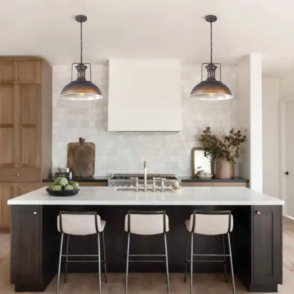 Pendantlightie-Industrial Single Dome Pendant Light-Pendants--