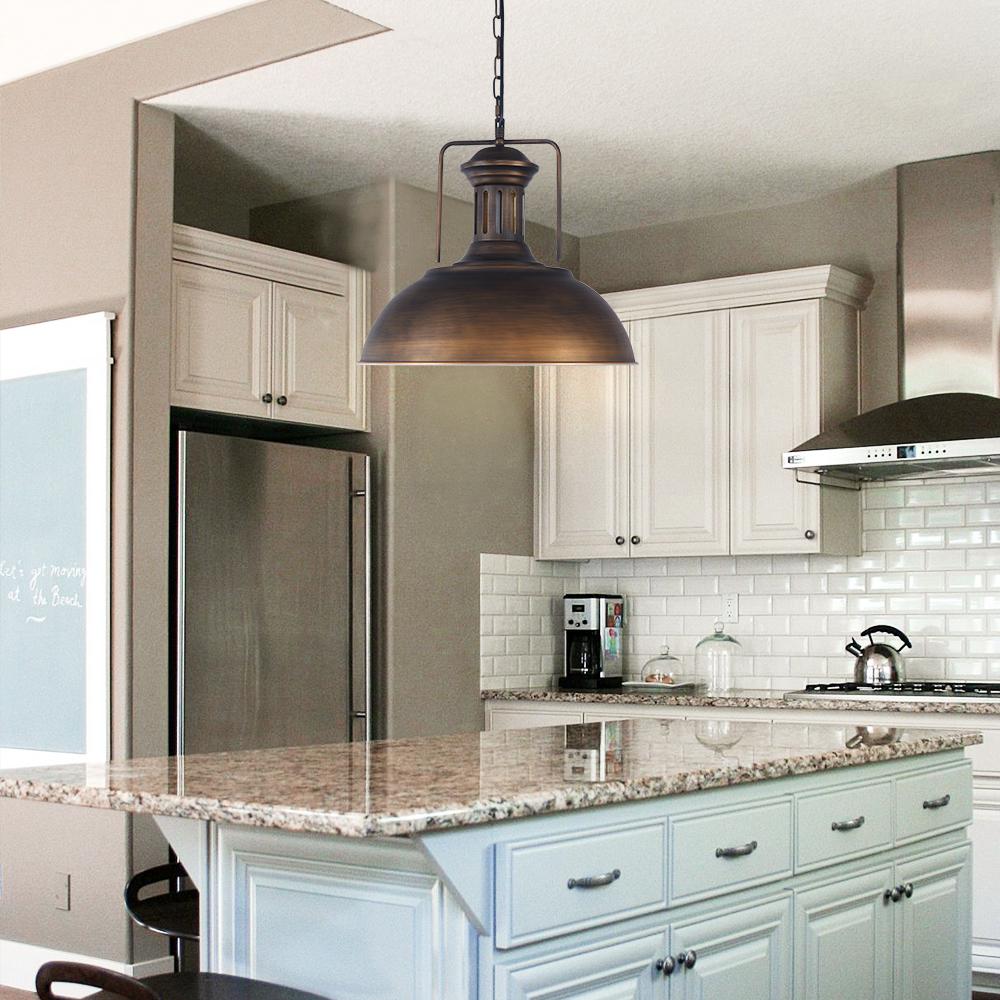 Pendantlightie-Industrial Single Dome Pendant Light-Pendants--