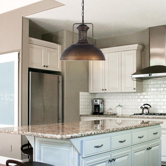 Pendantlightie-Industrial Single Dome Pendant Light-Pendants--