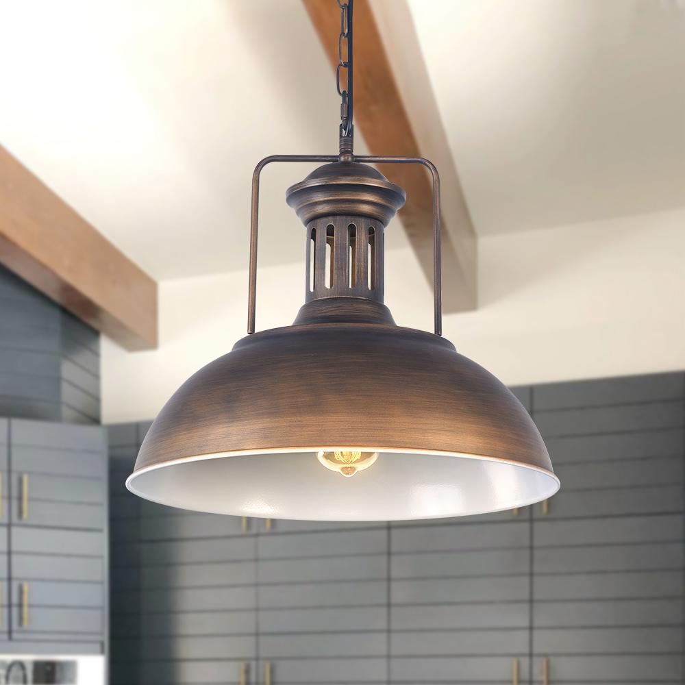 Pendantlightie-Industrial Single Dome Pendant Light-Pendants--