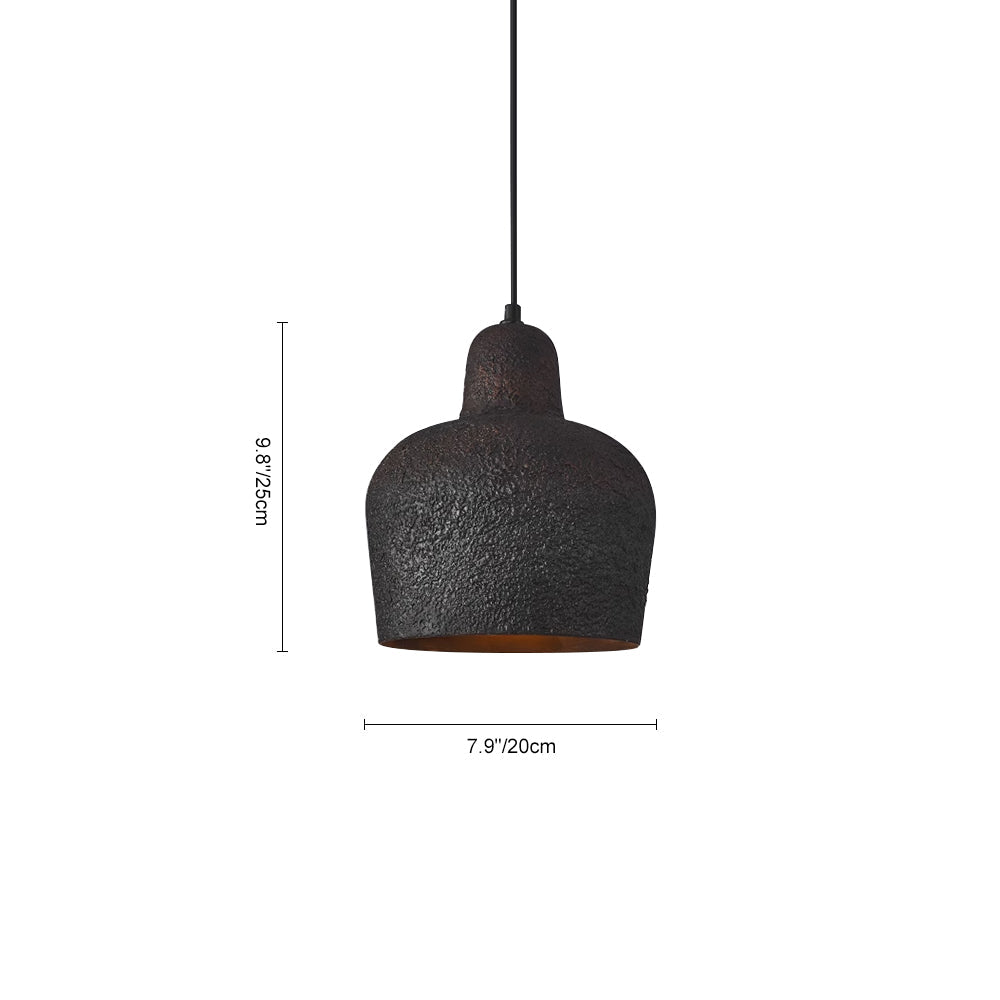 Pendantlightie-Japanese Style 1-Light Bell Pendant Light For Dining Table-Pendants-Black-