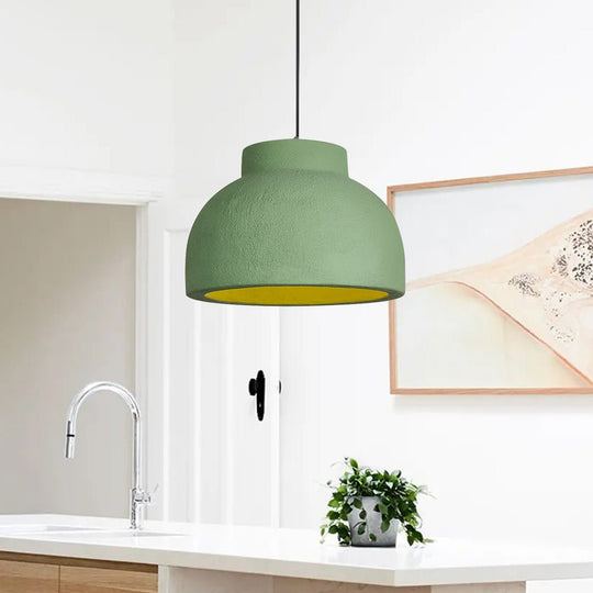 Pendantlightie-Japanese Style 1-Light Wabi Sabi Dome Pendant For Dining Table-Pendants-Small-Green