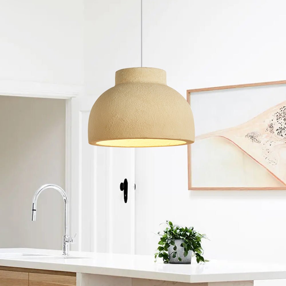 Pendantlightie-Japanese Style 1-Light Wabi Sabi Dome Pendant For Dining Table-Pendants-Small-Yellow