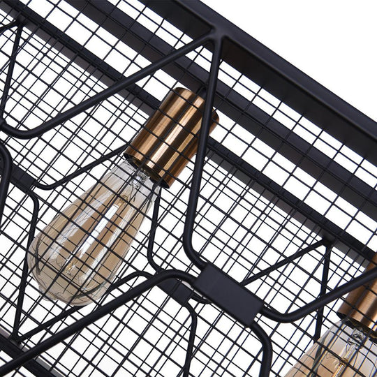 Pendantlightie-Kitchen Island Metal Rectangular Chandelier-Chandeliers-6Lt-