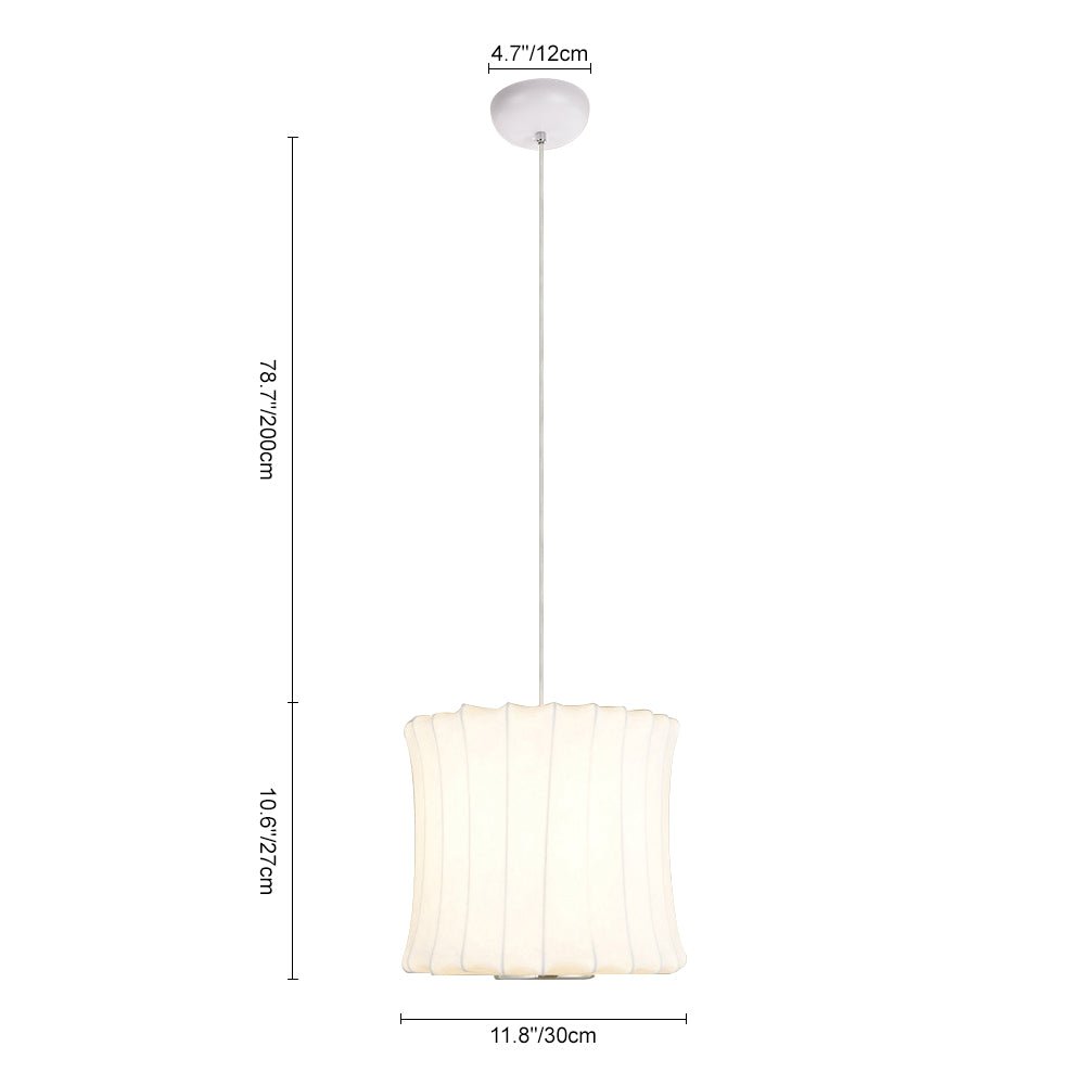 Pendantlightie-Lantern Style Ribbed White Hanging Light Fixtures-Pendants-Drum-