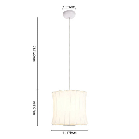 Pendantlightie-Lantern Style Ribbed White Hanging Light Fixtures-Pendants-Drum-