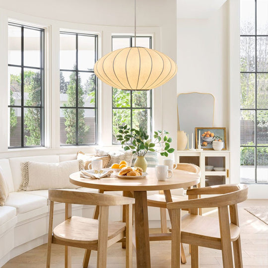 Pendantlightie-Lantern Style Ribbed White Hanging Light Fixtures-Pendants-Saucer-