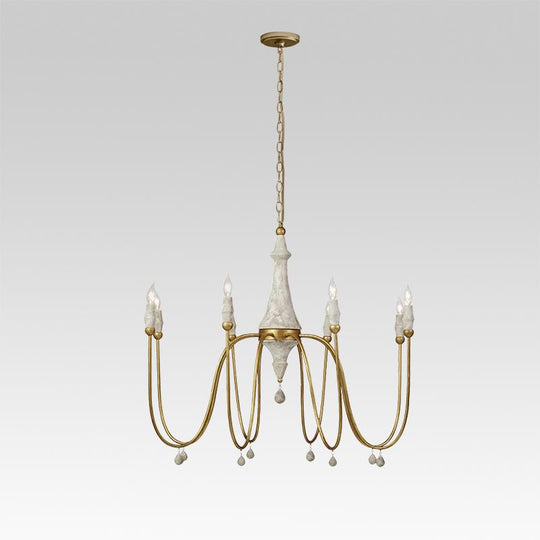 Pendantlightie-Luxe Candle Style Transitional Chandelier-Chandeliers-Gold-