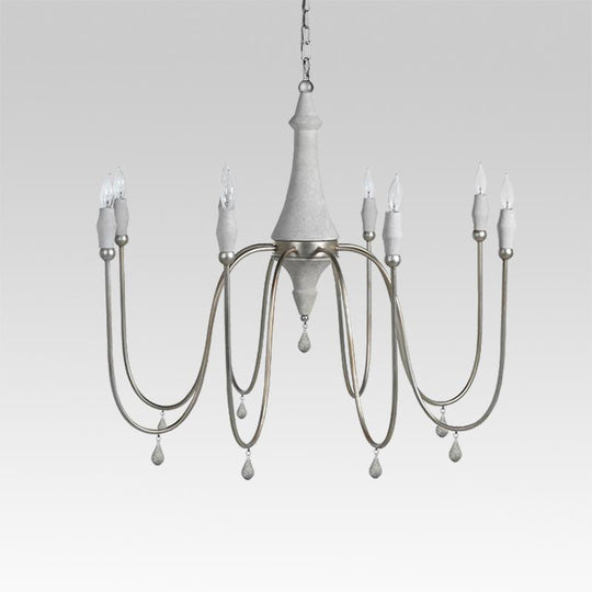 Pendantlightie-Luxe Candle Style Transitional Chandelier-Chandeliers-Silver-