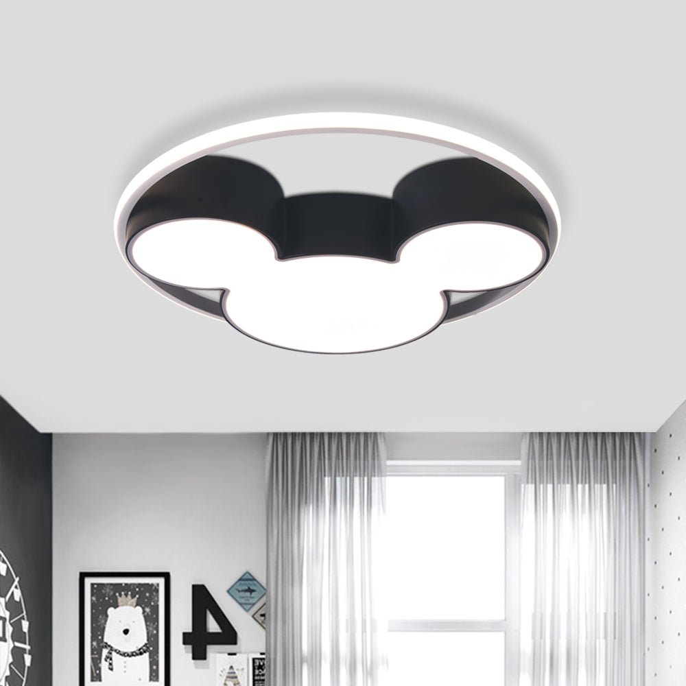 Pendantlightie-Mickey Cartoon Dimmable Led Flush Mount For Bedroom-Flush Mount-17.72 in (45 cm)-Cool White Light