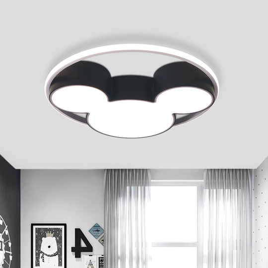 Pendantlightie-Mickey Cartoon Dimmable Led Flush Mount For Bedroom-Flush Mount-17.72 in (45 cm)-Cool White Light
