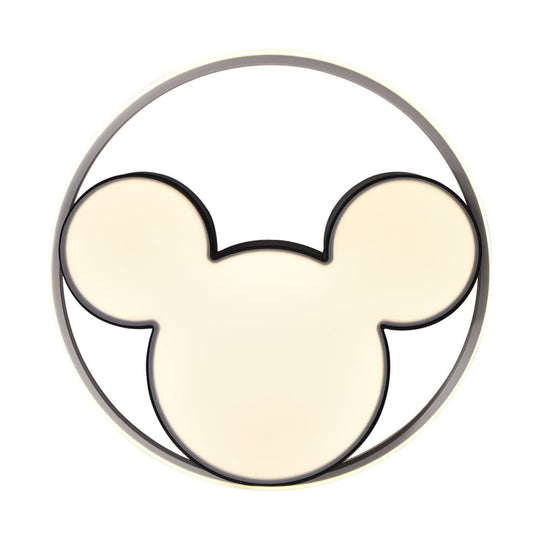 Pendantlightie-Mickey Cartoon Dimmable Led Flush Mount For Bedroom-Flush Mount-17.72 in (45 cm)-Warm White Light
