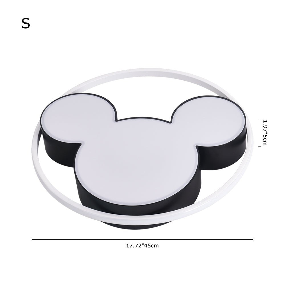 Pendantlightie-Mickey Cartoon Dimmable Led Flush Mount For Bedroom-Flush Mount-17.72 in (45 cm)-Warm White Light