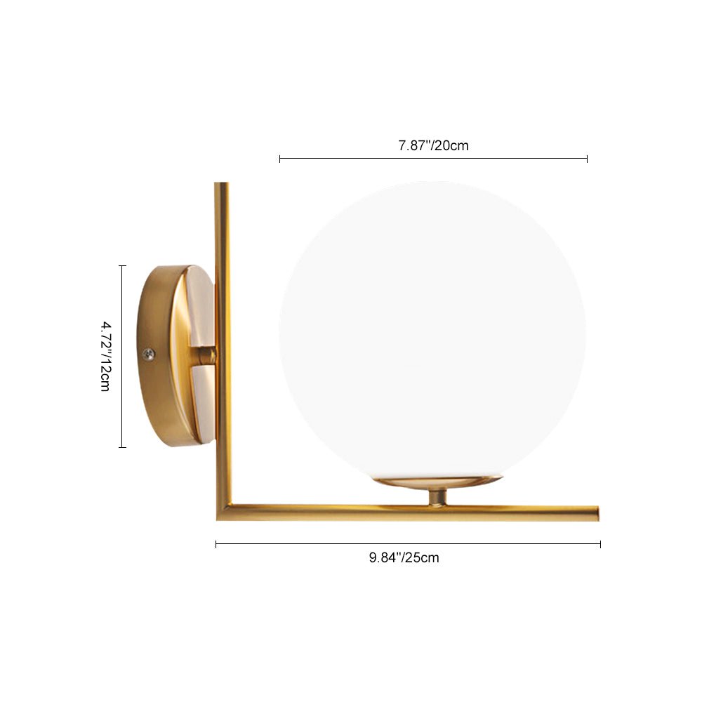 Pendantlightie-Mid-Century 1-Light Glass Globe Wall Light-Wall Light--