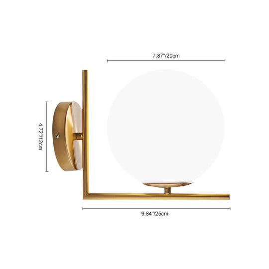 Pendantlightie-Mid-Century 1-Light Glass Globe Wall Light-Wall Light--