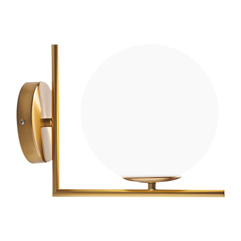 Pendantlightie-Mid-Century 1-Light Glass Globe Wall Light-Wall Light--