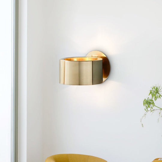 Pendantlightie-Mid-Century 1-Light Gold Wall Sconce For Bedside Living Room-Wall Light--