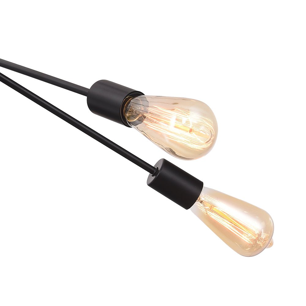 Pendantlightie-Mid-Century 10-Light Sputnik Chandelier-Chandeliers-Black-