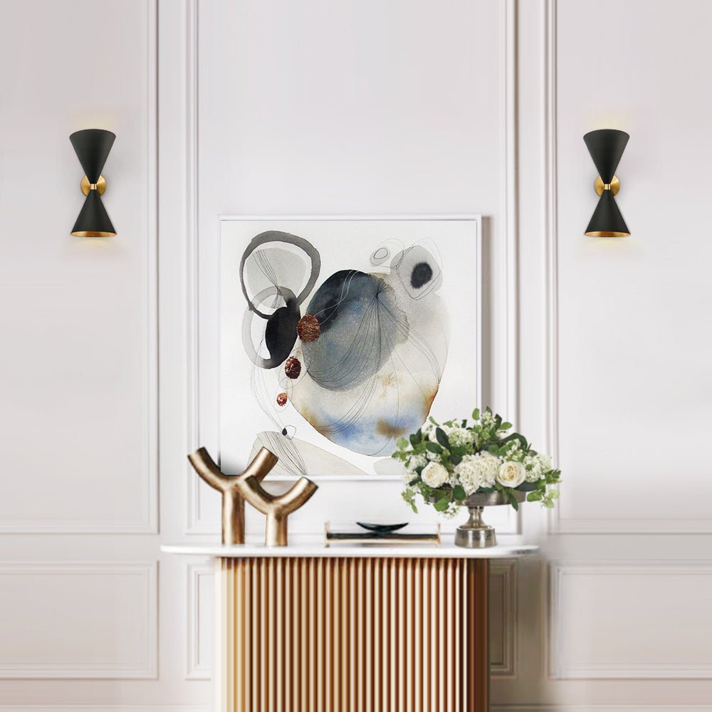 Pendantlightie-Mid-Century 2-Light Up And Down Double Cone Armed Wall Sconce-Wall Light--