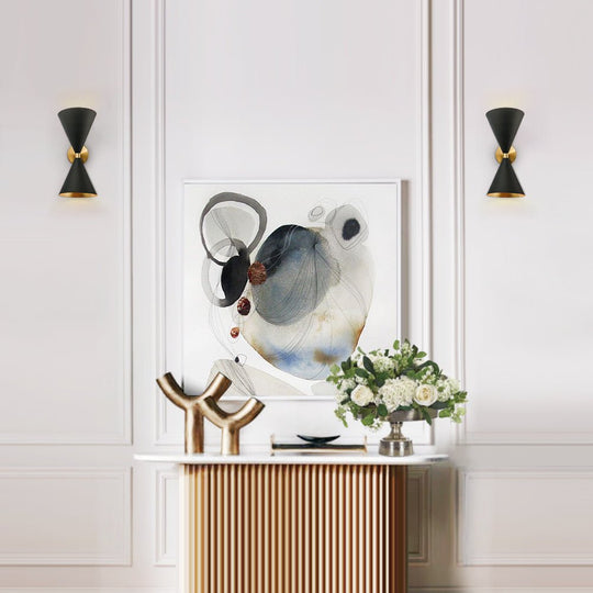 Pendantlightie-Mid-Century 2-Light Up And Down Double Cone Armed Wall Sconce-Wall Light--