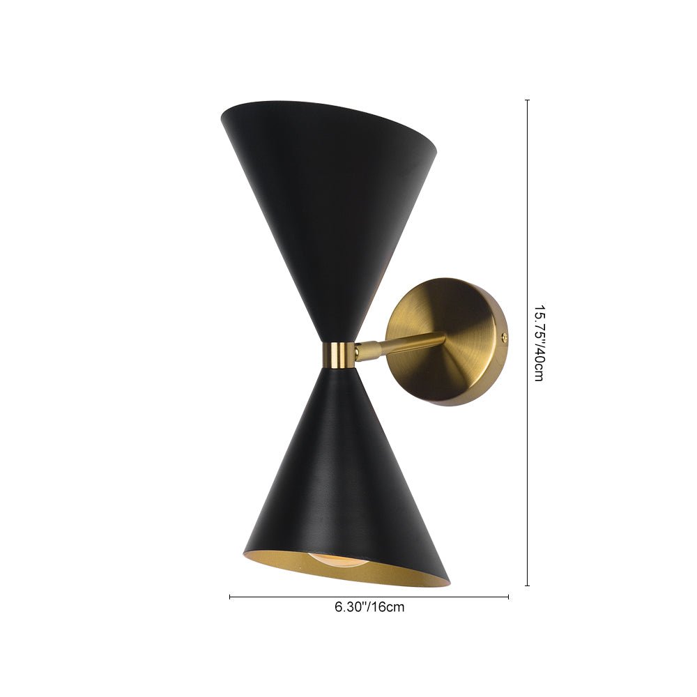 Pendantlightie-Mid-Century 2-Light Up And Down Double Cone Armed Wall Sconce-Wall Light--