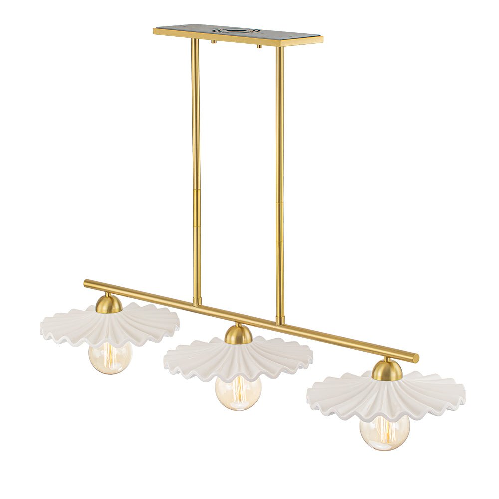 Pendantlightie-Mid-Century 3-Light Ruffled Linear Pendant Light-Pendants--
