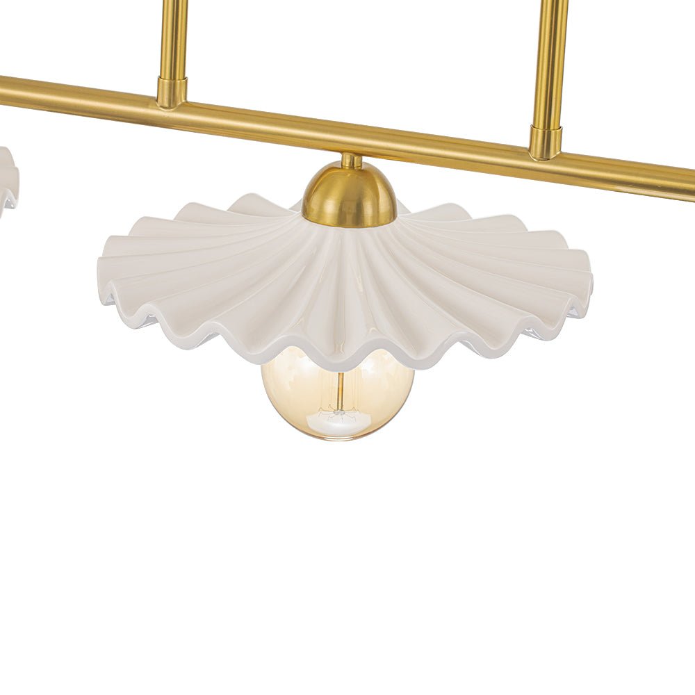 Pendantlightie-Mid-Century 3-Light Ruffled Linear Pendant Light-Pendants--