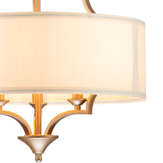 Pendantlightie-Mid-Century 3-Light Shaded Drum Chandelier-Chandeliers--