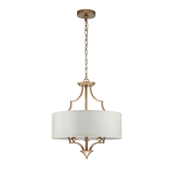 Pendantlightie-Mid-Century 3-Light Shaded Drum Chandelier-Chandeliers--