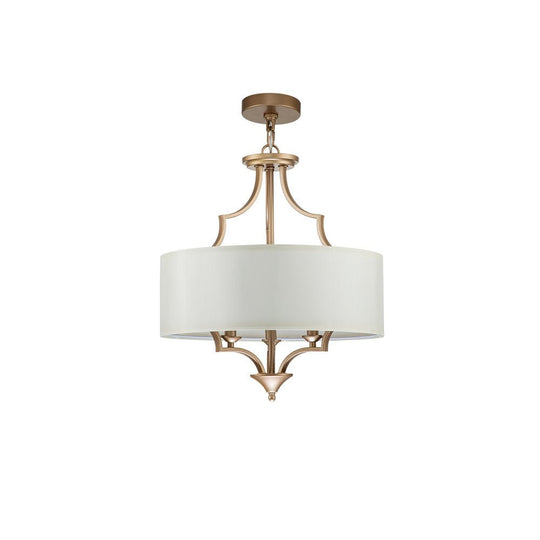 Pendantlightie-Mid-Century 3-Light Shaded Drum Chandelier-Chandeliers--
