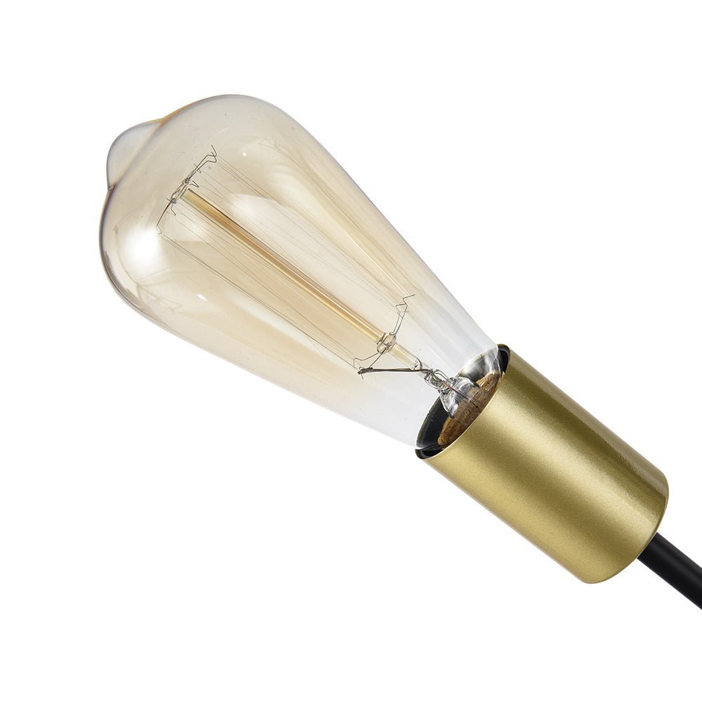 Pendantlightie-Mid-Century 6-Light Sputnik Semi Flush Mount-Semi Flush Mount-Black-