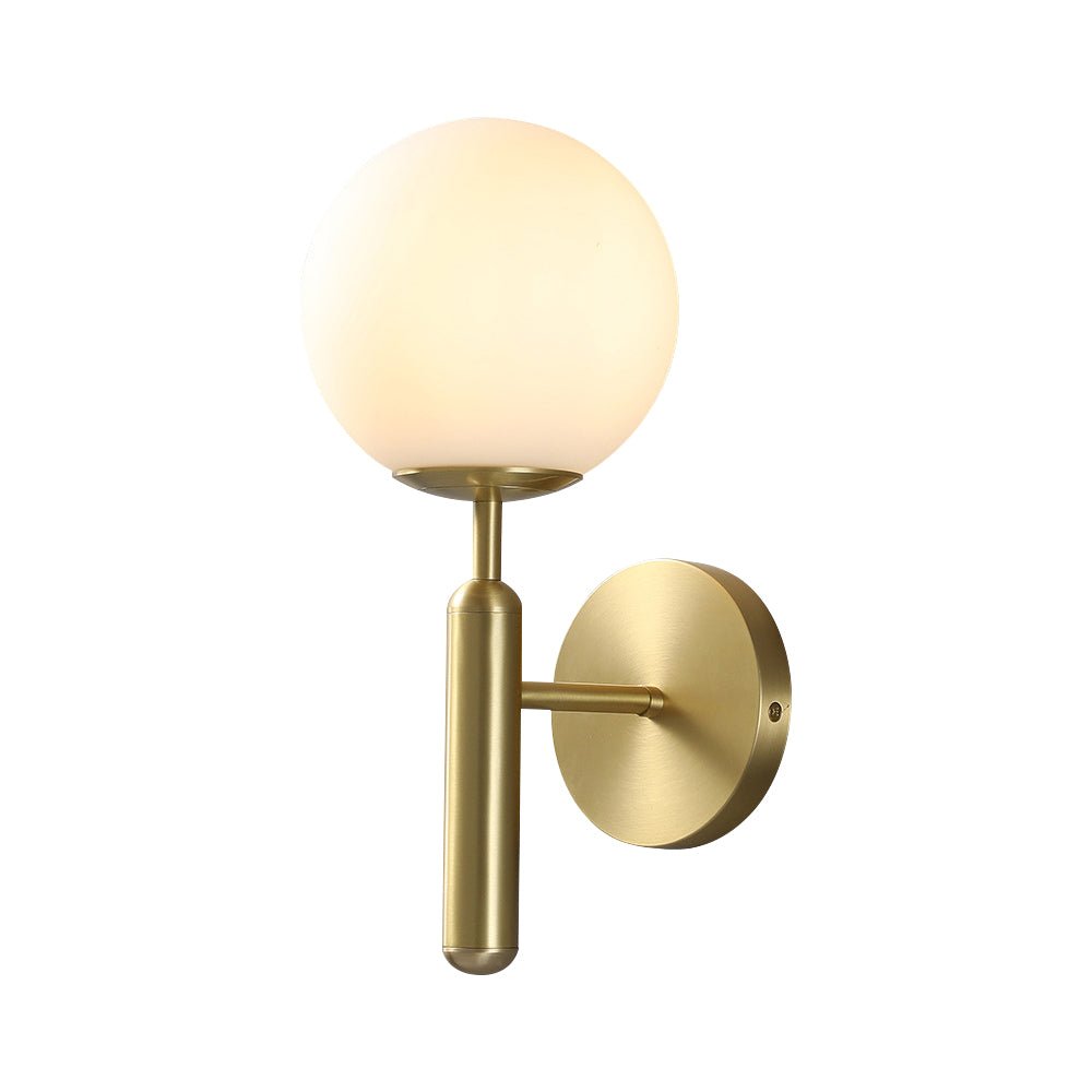 Pendantlightie-Mid-Century Modern 1-Light Glass Globe Wall Sconce-Wall Light-Black-