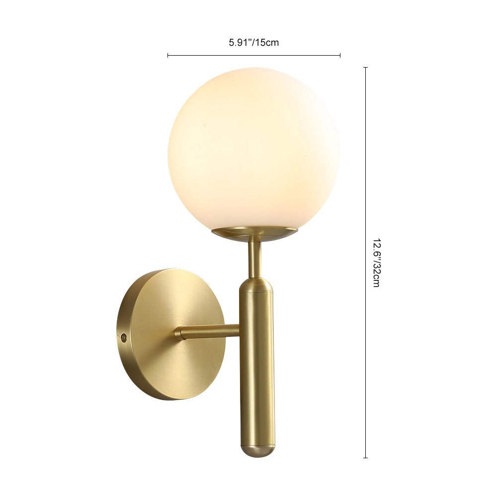 Pendantlightie-Mid-Century Modern 1-Light Glass Globe Wall Sconce-Wall Light-Black-